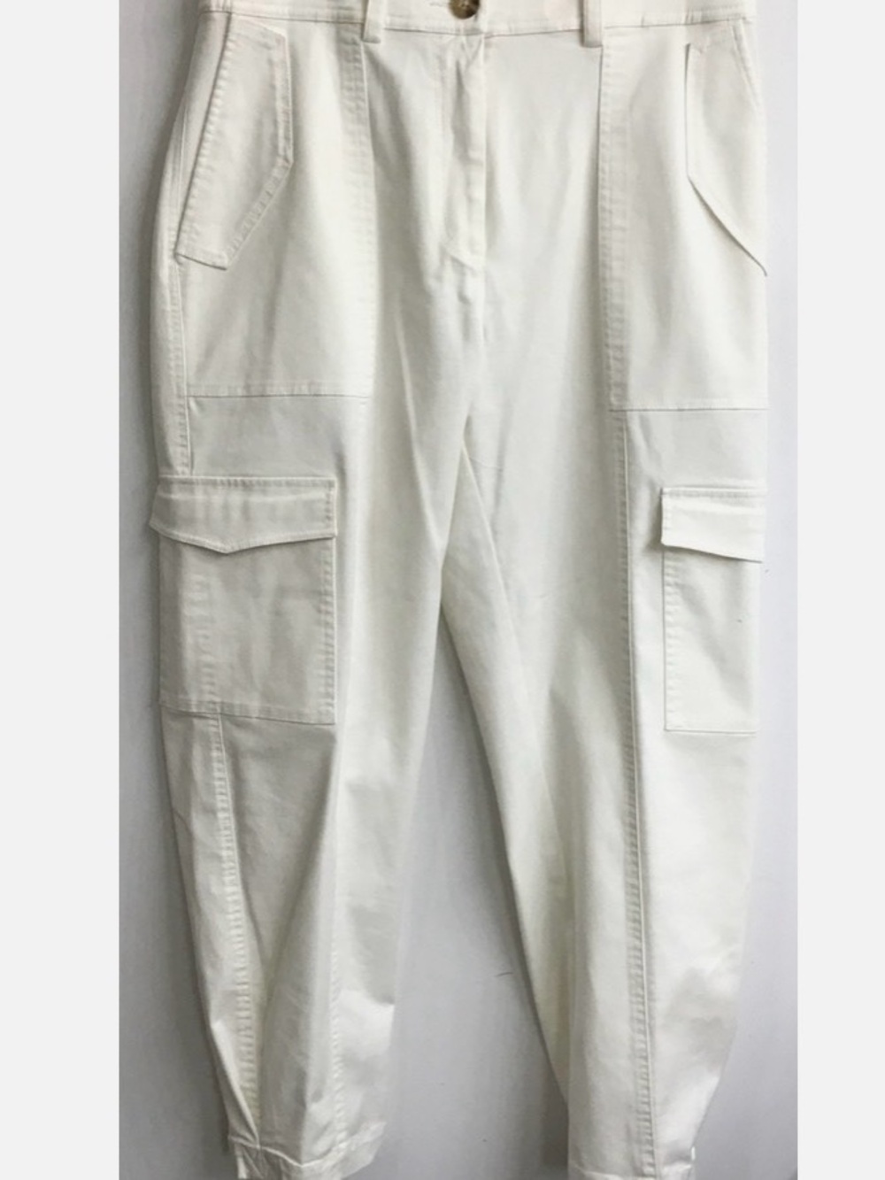 Derek Crosby Stretch White Cargo Jogger Pants
